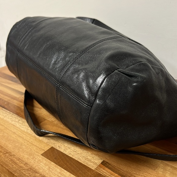 Coach Carryall Ashley Vermillion Purse Satchel Black Cowhide Leather Bag - Picture 5 of 11